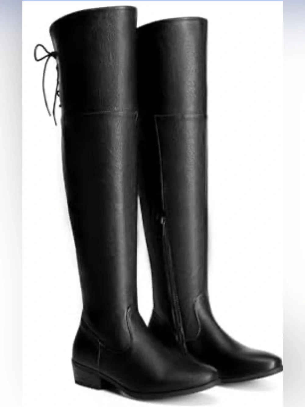 Dream Pairs Black Over-the-Knee Riding Boots - Womens 8 Regular Calf